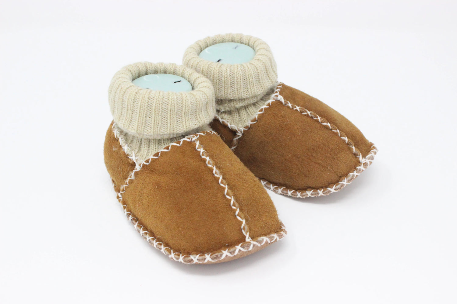 Cozy Toez Honey Brown Leather-knit collar