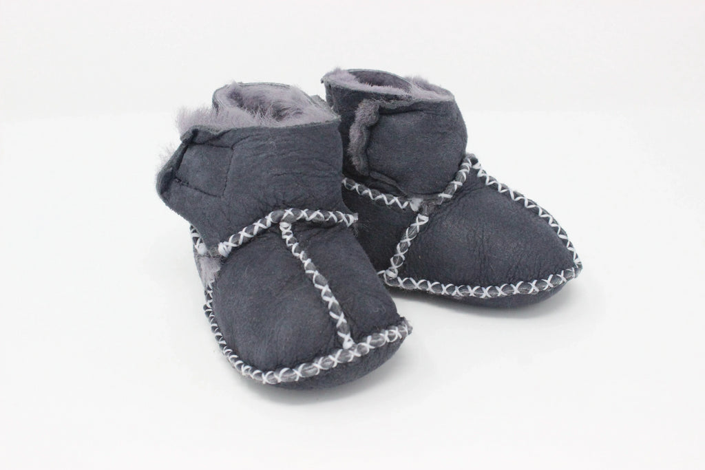 Cozy Toez Pebble Gray Leather Strap