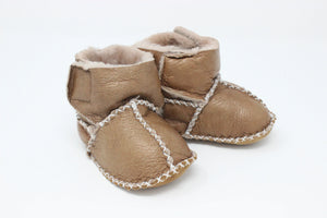 Cozy Toez Shiny Latte Brown Leather Strap