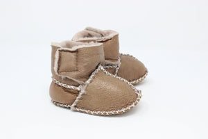 Cozy Toez Shiny Latte Brown Leather Strap